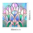 thumbnail image 3 of Green Fan Shaped Art Glass Window Film Static Cling Privacy Decal For Home Interior, 3 of 9