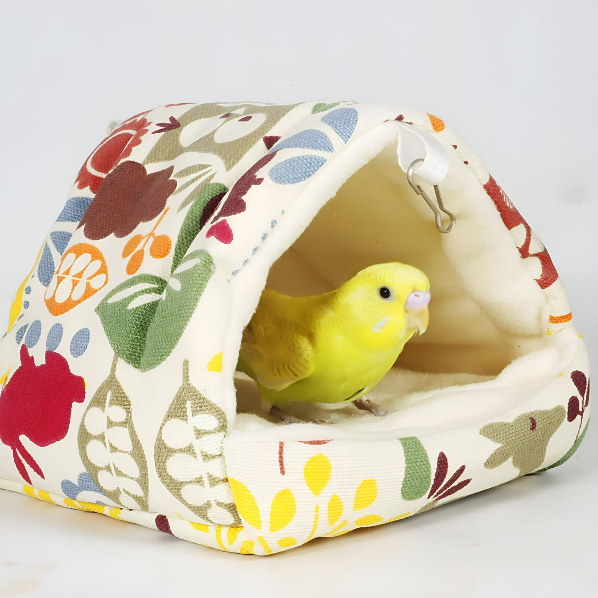 ACDANC Winter Parrot Cage Hideaway Cave House Hut Birdcage Perch Swing Hammock Bird Hanging Nest for Lovebirds Parakeet Finches Cockatiel Cockatoo 19cmx19cmx20cm