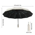 thumbnail image 3 of Sun Rain Umbrella Fully Automatic Fold Strong Wind Resistant For Sun and Rain For Two Person Umbrellas wine red, 3 of 4