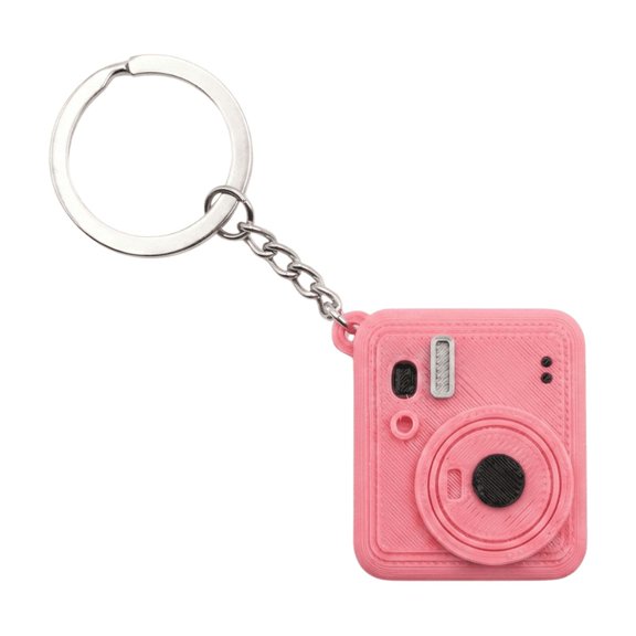 Camera Photo Keychain, Mini Instant Camera Bag Charm with Sturdy Metal Key Ring