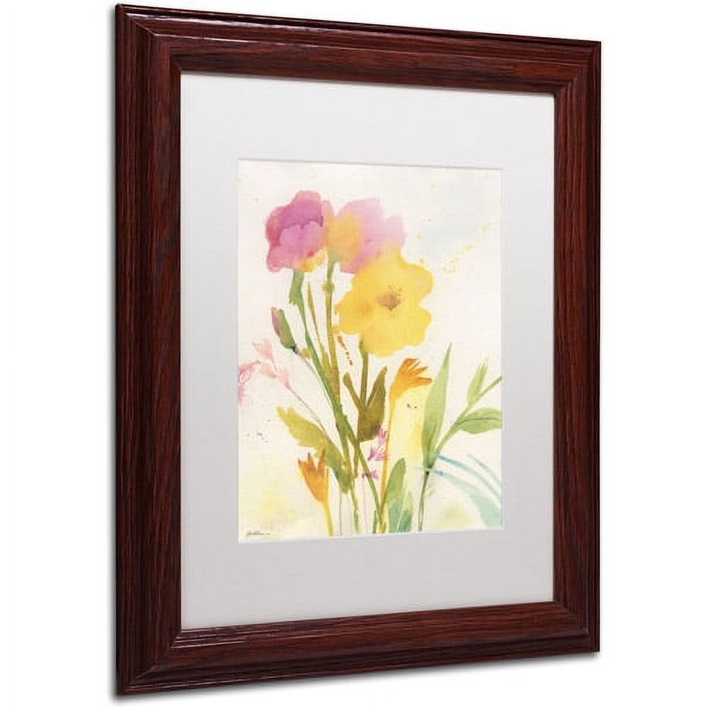 Trademark Fine Art "Wildflowers Against the Sky" Canvas Art by Sheila Golden, White Matte, Wood Frame