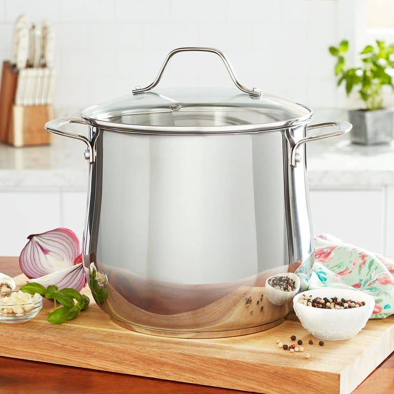 Stainless Steel Stock Pot Quart Large Kitchen Soup Big Cooking, 8