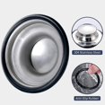 thumbnail image 2 of Kitchen Sink Plug Stopper, Stainless Steel Sink Stopper Plug, 3 Pcs Kitchen Plug For Sink, Large Wide Rim 3.46" Diameter, 2 of 5