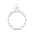 thumbnail image 2 of ANGARA Freshwater Cultured Pearl Criss Cross Shank Engagement Ring in 14K White Gold for Women | June Birthstone, Birthday, Anniversary, Jewelry Gift for Women | Pearl Ring, 2 of 9