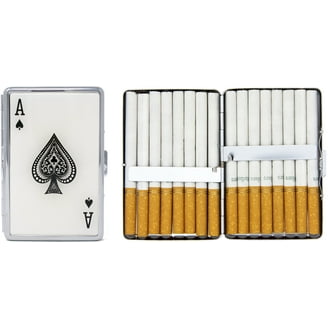 cigarette case walmart Set of 2 Metal-Plated 100s Leather Cigarette Case & Stash Box (Buffalo  Black)