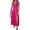 Hot Pink, variant on Women's Side Slit Scoop Neck Wide Strap Dress Ninety Five Percent Polyester and Five Percent Elastane Easy Care Comfort