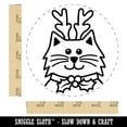 thumbnail image 2 of Cat Reindeer Christmas Rubber Stamp for Scrapbooking Crafting Stamping - Large 1-1/4 Inch, 2 of 7