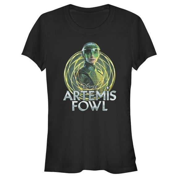 Junior's Disney Artemis Fowl Captain Holly Short Swirl Graphic Tee Black Small