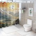 thumbnail image 6 of JEUXUS Abstract Mountain Scenery Shower Curtain Multiple Sizes Durable and Washable White, 6 of 6