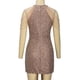 thumbnail image 4 of Vestido Halter Vestido ajustado para mujer Cuello redondo Color sólido Cremallera Traje de cóctel (Caqui S) Kuymtek para Mujer Caqui T S, 4 of 7