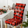 thumbnail image 5 of 6 Pcs Christmas Chair Covers Merry Christmas Chair Back Cover Stretch Christmas Seat Cover Washable Xmas Dining Chair Protector Slipcover for Dining Room Kitchen Holiday Party(Plaid Style), 5 of 6