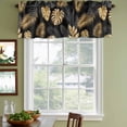 thumbnail image 4 of 2 Pack Valances for Windows, Black Golden Palm Leaf Window Valances for Living Room/Bedroom/Bathroom, Tropical Plant Modern Luxury Light Filtering Kitchen Curtain Valance 42"W x12" L, 4 of 9