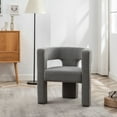 thumbnail image 2 of KINWELL  28" Wide Boucle Upholstered Square Armchair Light Gray, 2 of 5