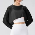 thumbnail image 2 of FAIWAD Womens Athletic Sun Shirts Long Sleeve V Neck Mesh Crop Tops Lightweight Workout Yoga Clothing, 2 of 6