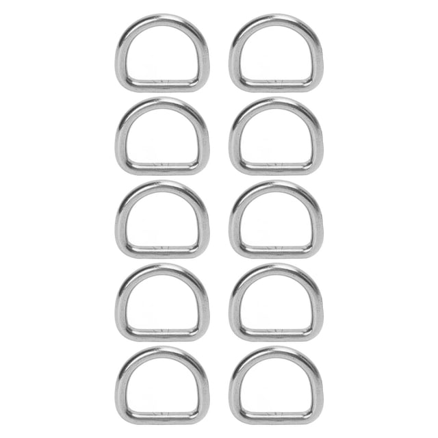 Anillos en D de acero inoxidable 316, soldados sin costura, 6 mm, 30 x 27 x 6 mm, juego de 10, ideales para tablas de surf y accesorios de kayak