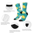 thumbnail image 3 of Pofeuu Lemon Blue Print Crew Socks, Adult Running Hiking Socks for Youth and Adult, 3 of 6