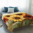 thumbnail image 4 of Summer Sunflowers Blanket Soft Cozy Warm Throw Blanket for Couch, Plush Fuzzy Flannel Fleece Blankets for Sofa, Vintage Oil Painting Floral Leaf Plant Bed Blankets Lightweight Gifts for Men, 50"x80", 4 of 9