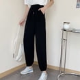 thumbnail image 4 of Pantalón deportivo gris para mujer, artículo de otoño, forro de lana informal negro, pantalón deportivo de primavera., 4 of 5