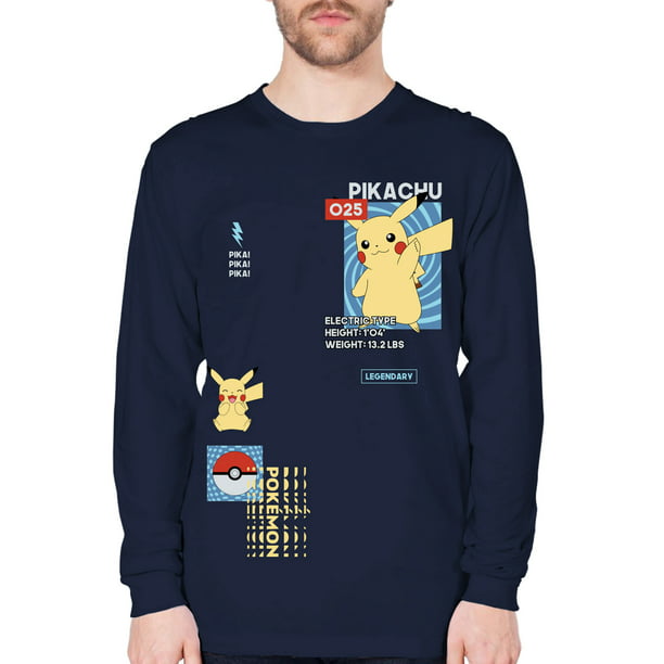 fornærme Fitness Kiks Pokemon Men's & Big Men's Long Sleeve Graphic Tee Shirt Pika Boxes, Sizes  S-3XL, Gamer Mens T-Shirts - Walmart.com