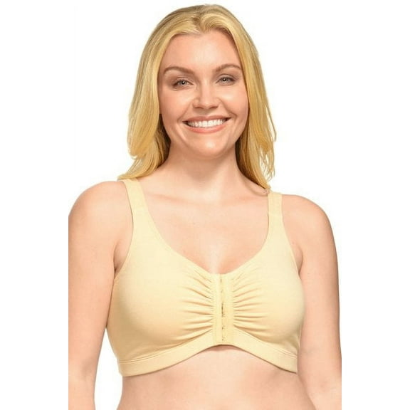 Women's QT 5001 Cotton Front Hook Pocket Bra (Nude 38)