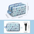 thumbnail image 3 of Toiletries Bag,LightBlue Dinosaurs Stars Triangles Pattern Mens Womens Toiletry Bag Bathroom Bag,Waterproof Toiletry Travel Bag Dopp Kit Shaving Bag 11x6.3x5.1 Inch, 3 of 5