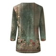 thumbnail image 5 of T Shirts For Women 3/4 Sleeve，Women'S Casual 3/4 Sleeve T-Shirts Round Neck Cute Tunic Tops Basic Tees Blouses Loose Fit Pullover Shirt，Green，Xxl, 5 of 6