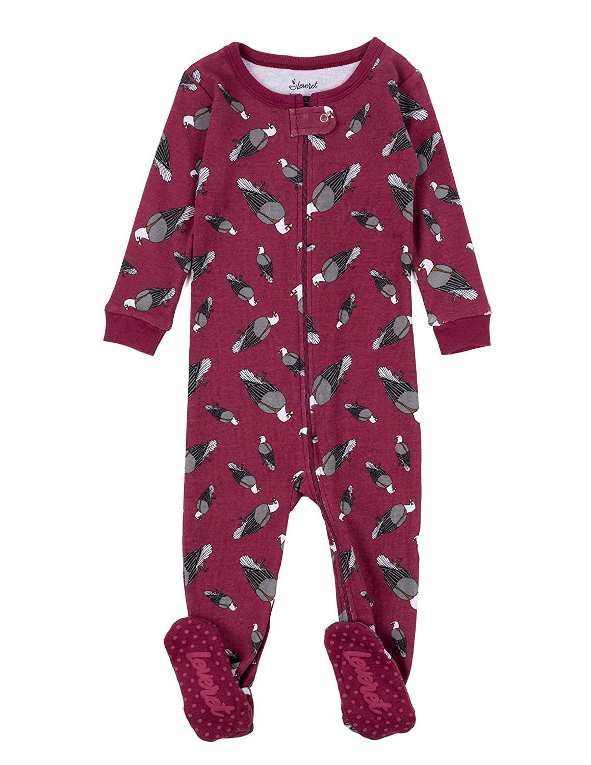 Leveret Kids & Toddler Boys Girls Footed Pajamas 100% Cotton Moon Size 12-18 Months 