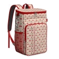 thumbnail image 1 of Red Cherry Print Backpack Cooler, Insulated Leakproof Lunch Bag for Outdoor Adventures and Summer Fun, 1 of 6