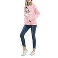 thumbnail image 3 of Wassery Women's Fall Hooded Sweatshirt Long Sleeve Cat Print Hooded Pullover Front Big Pocket Loose Tops, 3 of 9