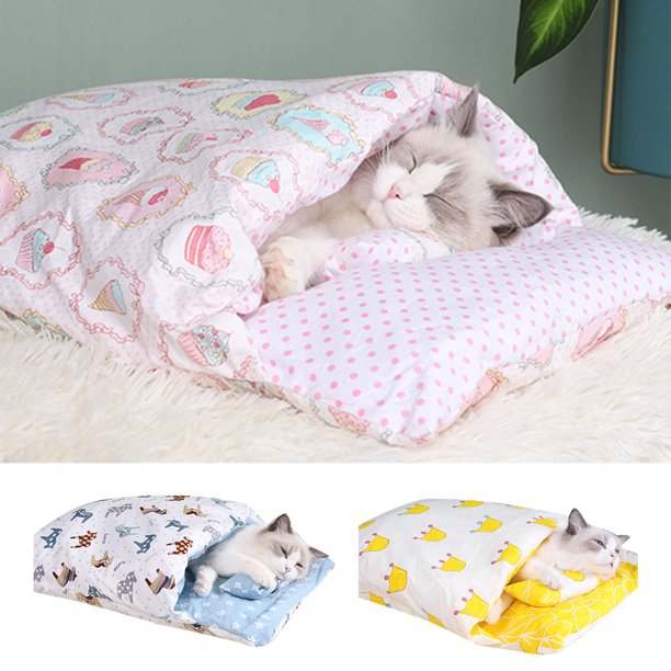 Pet Enjoy Cat Sleeping Bed,Warm Removable Cat Cave Bed for Indoor Cats & Small Dogs,Washable Cat