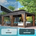 thumbnail image 6 of Aoxun 12 ft. x 20 ft. Outdoor Hardtop Gazebo, Galvanized Steel Double Roof Gazebo with Curtain and Netting, 6 of 9