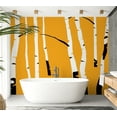 thumbnail image 6 of Tiptophomedecor Abstract Wallpaper Wall Mural - Birches On The Orange Background, 6 of 7