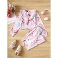 thumbnail image 4 of Kucnuzki 13T Big Girl Winter Outfits Pants Sets 14T Big Girl Long Sleeve Letter Prints Sweet Tie-Dye Hoodie Sweatshirt Elastic Pants 2PCS Set Purple, 4 of 7