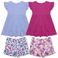 thumbnail image 2 of Millie Loves Lily Girls Periwinkle & Rose Violet Perfect Petal Floral Short Set, Big Girls, Size 4, 4PCS, 2 of 4