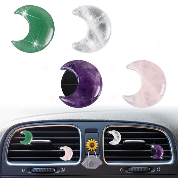 Set de 4 clips decorativos para rejilla de ventilación del auto Xinjincang, cuarzo y luna