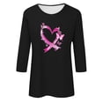 thumbnail image 4 of YFNNUP Womens' 3/4 Length Sleeve Breast Cancer Shirts Pink Ribbon Graphic Painting Shirt Casual Crewneck Tshirts Loose Fit T Shirt Soft Lightweight Three Quarter Length Shirts, 4 of 4