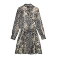 thumbnail image 3 of Vestido mini con estampado de serpiente vintage de TEELYNN para mujer, vestidos casuales de otoño con solapa y manga larga, vestidos ajustados de cintura alta estilo bohemio 2022, 3 of 4