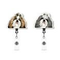 thumbnail image 1 of WIRESTER Set 2pcs Design Acrylic Key Card Holder Belt Clip Reel Id Badge Retractable - White Gray Yellow Long Hair Shih Tzu Dogs, 1 of 6