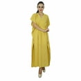 thumbnail image 2 of Bimba Women Long Solid Kaftan Soft Cotton Beach Cover Up Caftan Maxi, 2 of 6