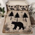 thumbnail image 2 of Feelyou Farmhouse Bear Animal Bed Sheets, Western Woodland Animal King Sheets, Christmas Snowflake Sheet Set, Luxury Bedroom Decor, 4-Piece, 2 of 7