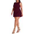 thumbnail image 6 of Laqbezok Women's Plus Size Sleeveless A-Line Mini Dress, Casual Round Neck Solid Color Sundress, Elegant Fit and Flare Cocktail Party Gown, 6 of 6