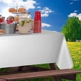 thumbnail image 4 of 2 Pack White Solid Print Rolls 52 Inch x 100 Picnic/Party Plastic Tablecloth Roll, Disposable Picnic Colored Table Cloth On a Roll with Self Cutter Box,Indoor/Outdoor, 4 of 6