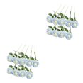 thumbnail image 1 of Advancent Paquete de 9 flores artificiales, decoración de rosas, ramo de manualidades para bodas, atmósfera, habitación, accesorios de fotografía Azul blanco 2piezas Advancent CBP258425, 1 of 5