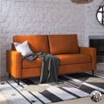 thumbnail image 4 of Queer Eye Wainwright Modern Sofa, Camel Faux Leather, 4 of 9