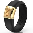 thumbnail image 4 of Rinfit Silicone Rings for Women & Men - Couple Sets Rubber Wedding Bands - Black & White, Black&Gold, 4 of 6