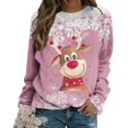 thumbnail image 4 of Sudaderas de Cuello Redondo de Navidad Para Mujer Moda Casual Manga Larga Estampado Tops Blusa Odeerbi ODB191265, 4 of 6