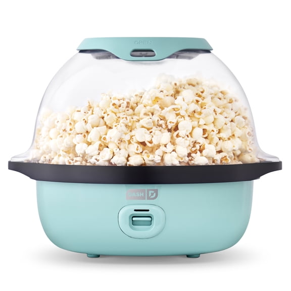 Dash Stirring Popcorn Maker, 6 Qt, 24 Cups, Butter Melter, Aqua