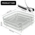 thumbnail image 2 of Toorise 3 Pack Air Fryer Rack Stackable Stainless Steel Air Fryer Basket Tray Compatible with Ninja DZ201/DZ401 Air Fryers for French Fry/Frozen/Baking Food, 2 of 9