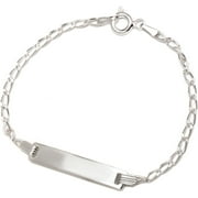 925 Sterling Silver Open Link Chain Kid ID Bracelet