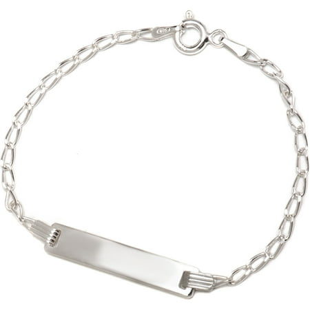 925 Sterling Silver Open Link Chain Kid ID Bracelet